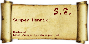Supper Henrik névjegykártya