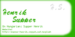 henrik supper business card